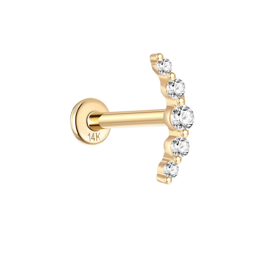 14K Solid Gold · Curvy Climber Stud