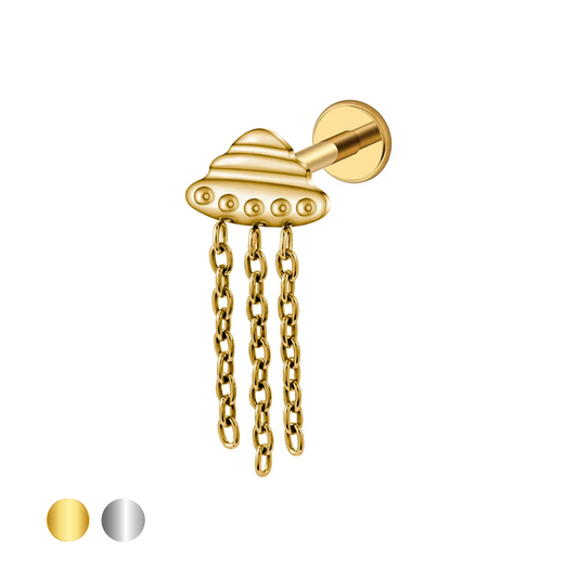 UFO Tassel Chain Stud