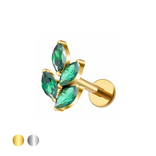 Four Marquise Leaves Stud