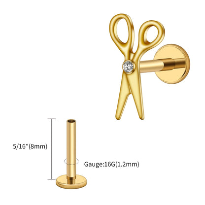 Tiny Scissors Stud