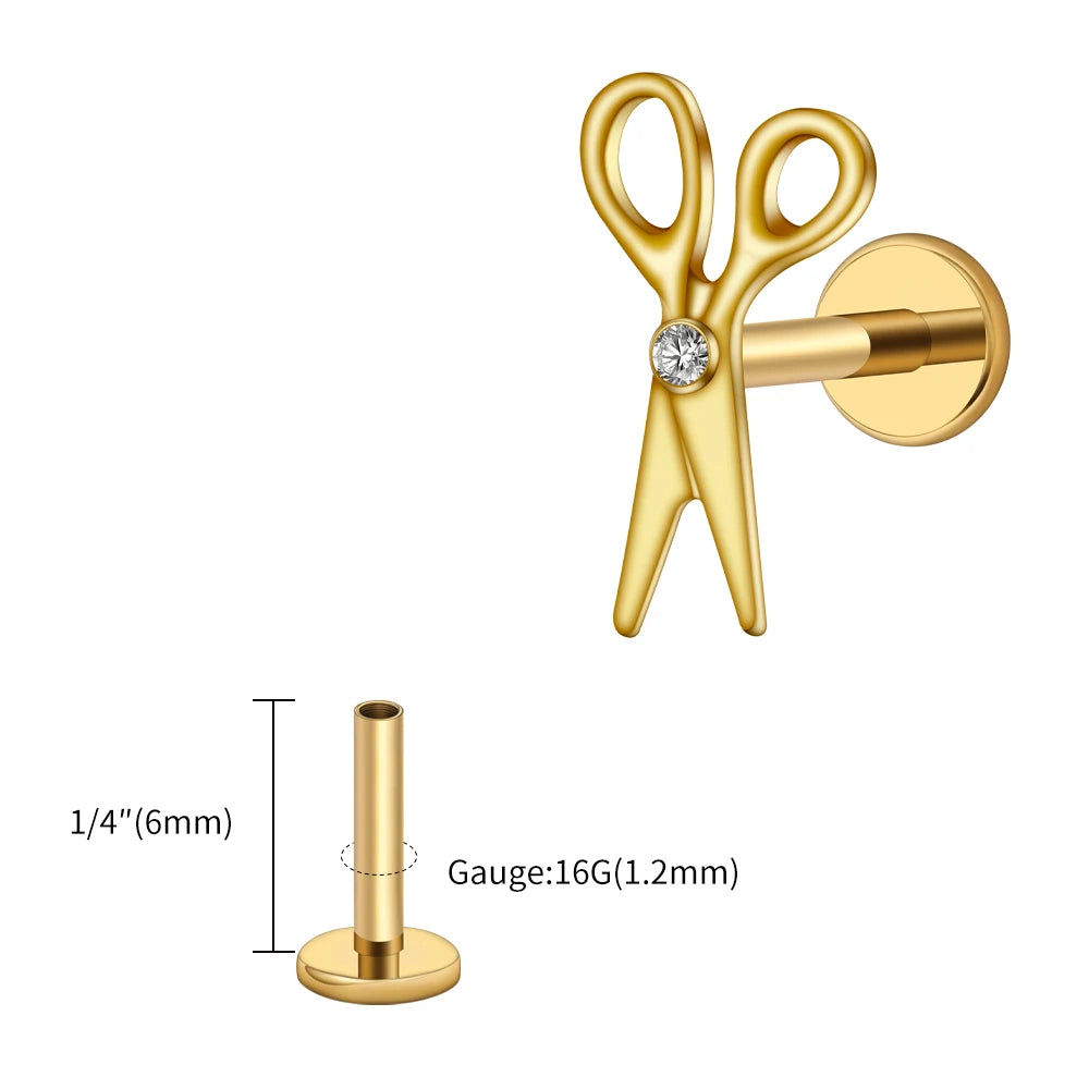 Tiny Scissors Stud