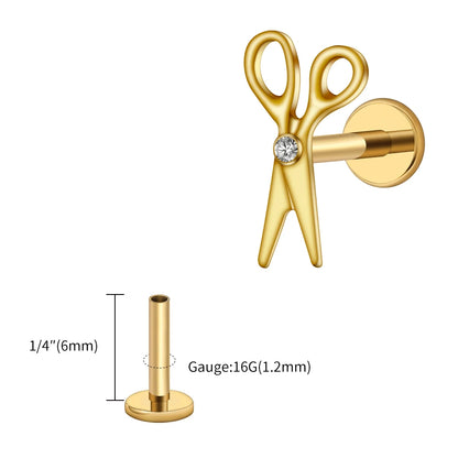 Tiny Scissors Stud