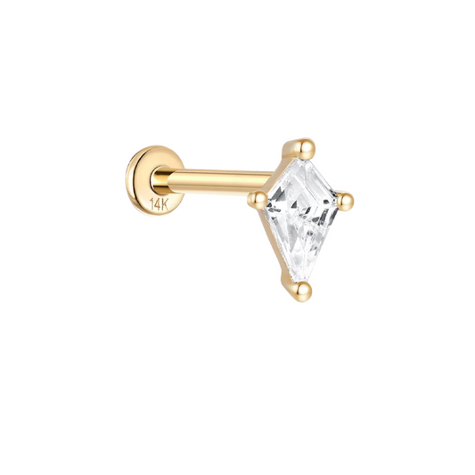 14K Solid Gold · Kite Stud