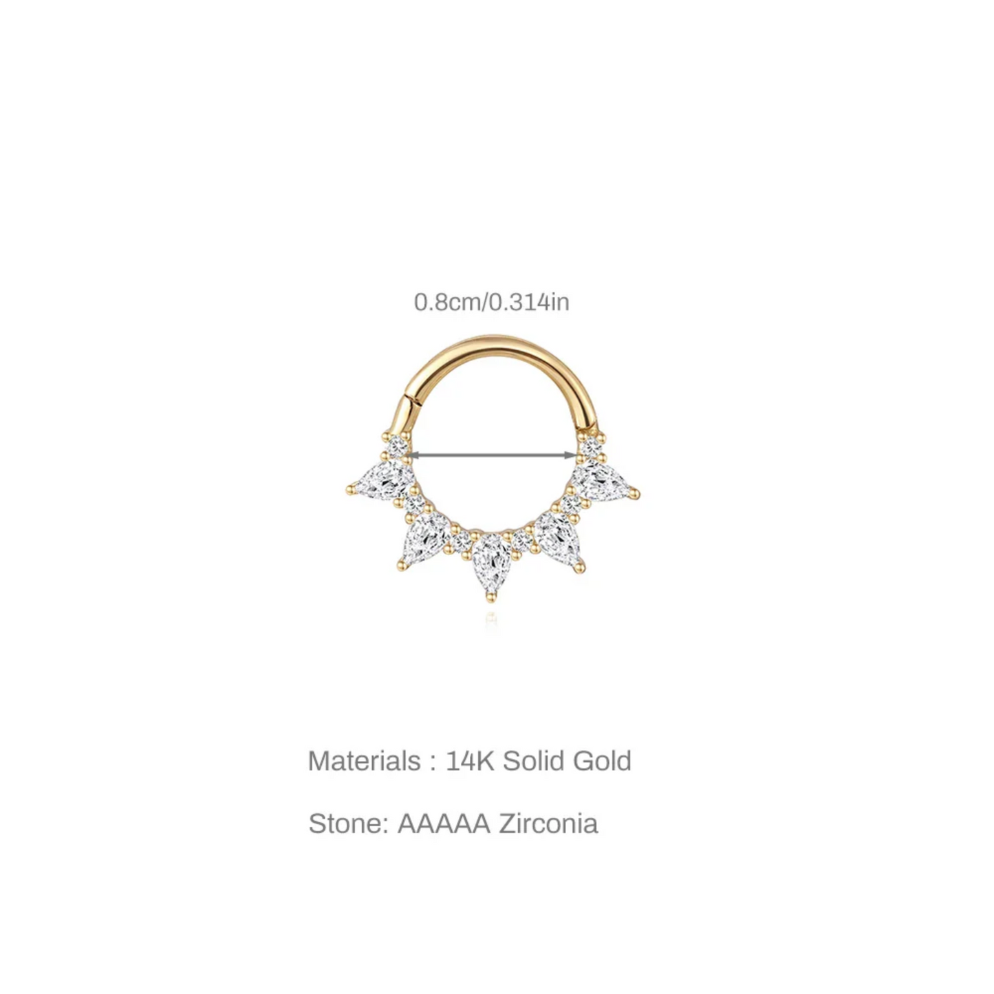 14K Solid Gold · Divine Daith Hoop